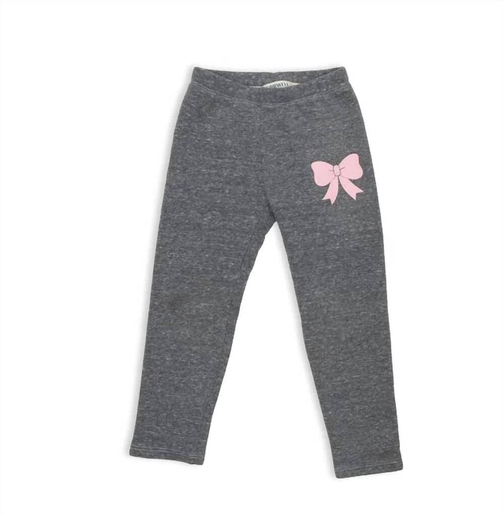 NEW FAIRWELL kid's pull-on bow slim pant in grey